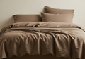 Warm taupe washed linen duvet cover set