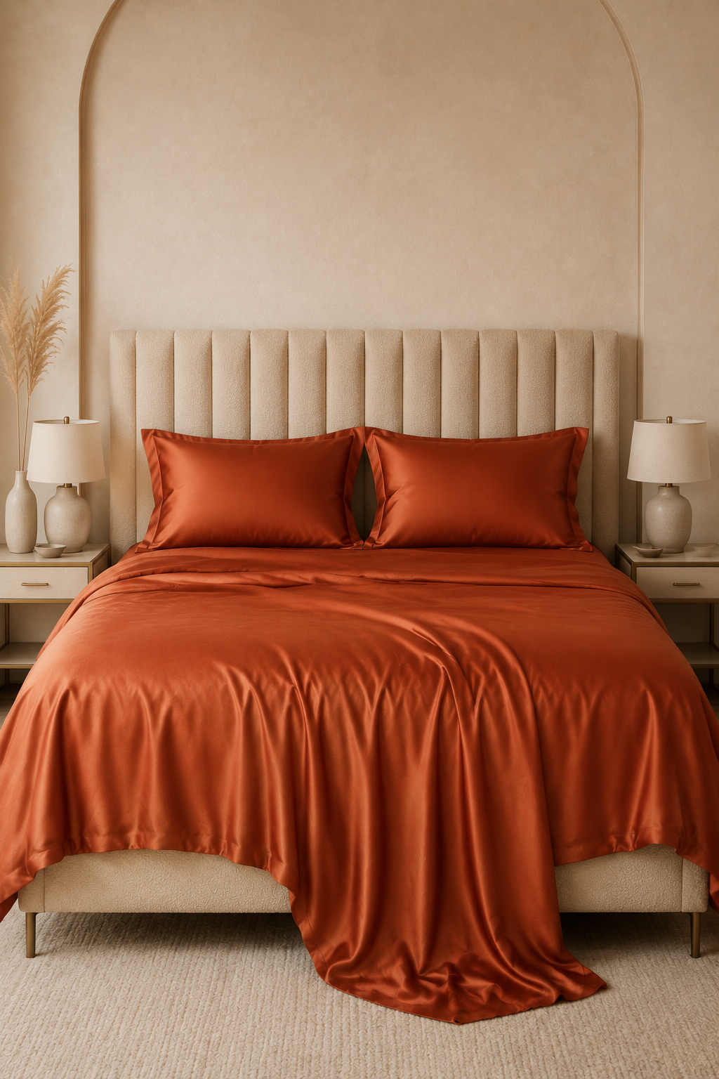 Cotton Satin Stripe Bedsheet — Choco Brown