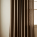 Mushroom taupe blackout-lined linen curtain