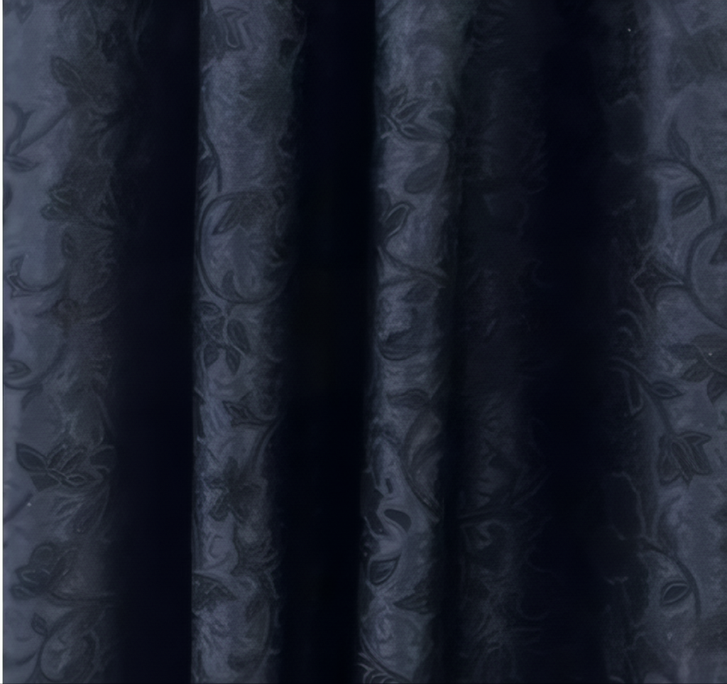 ZOQ Linen Jacquard Curtain Charcoal Black fabric texture