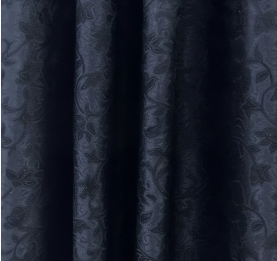 ZOQ Linen Jacquard Curtain Charcoal Black fabric texture