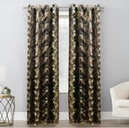 ZOQ Linen Printed Velvet Curtain Mauve Paisley Floral