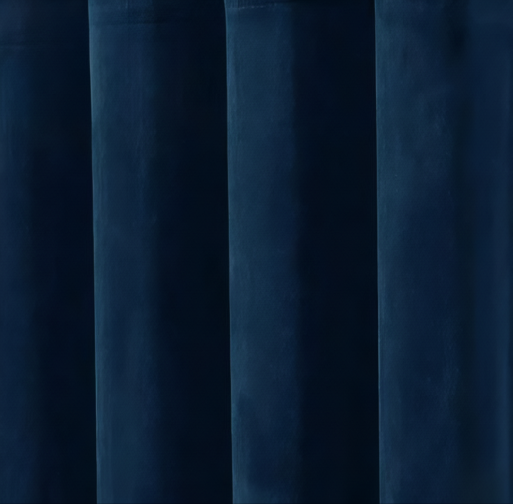 ZOQ Linen Velvet Curtain Navy Blue fabric texture
