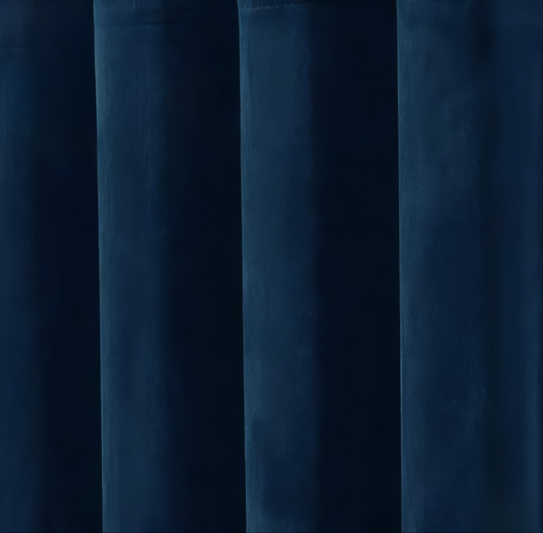 ZOQ Linen Velvet Curtain Navy Blue fabric texture
