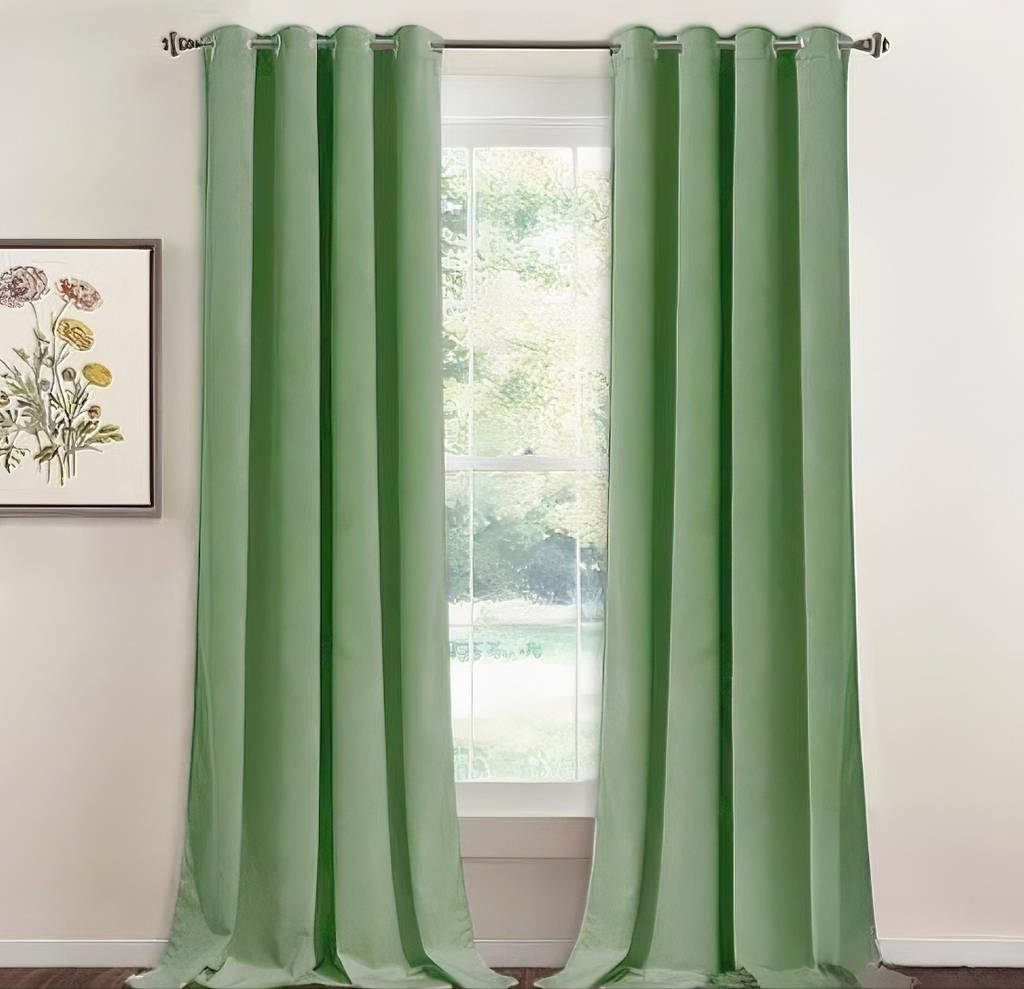 ZOQ Linen Velvet Curtain Sage Green
