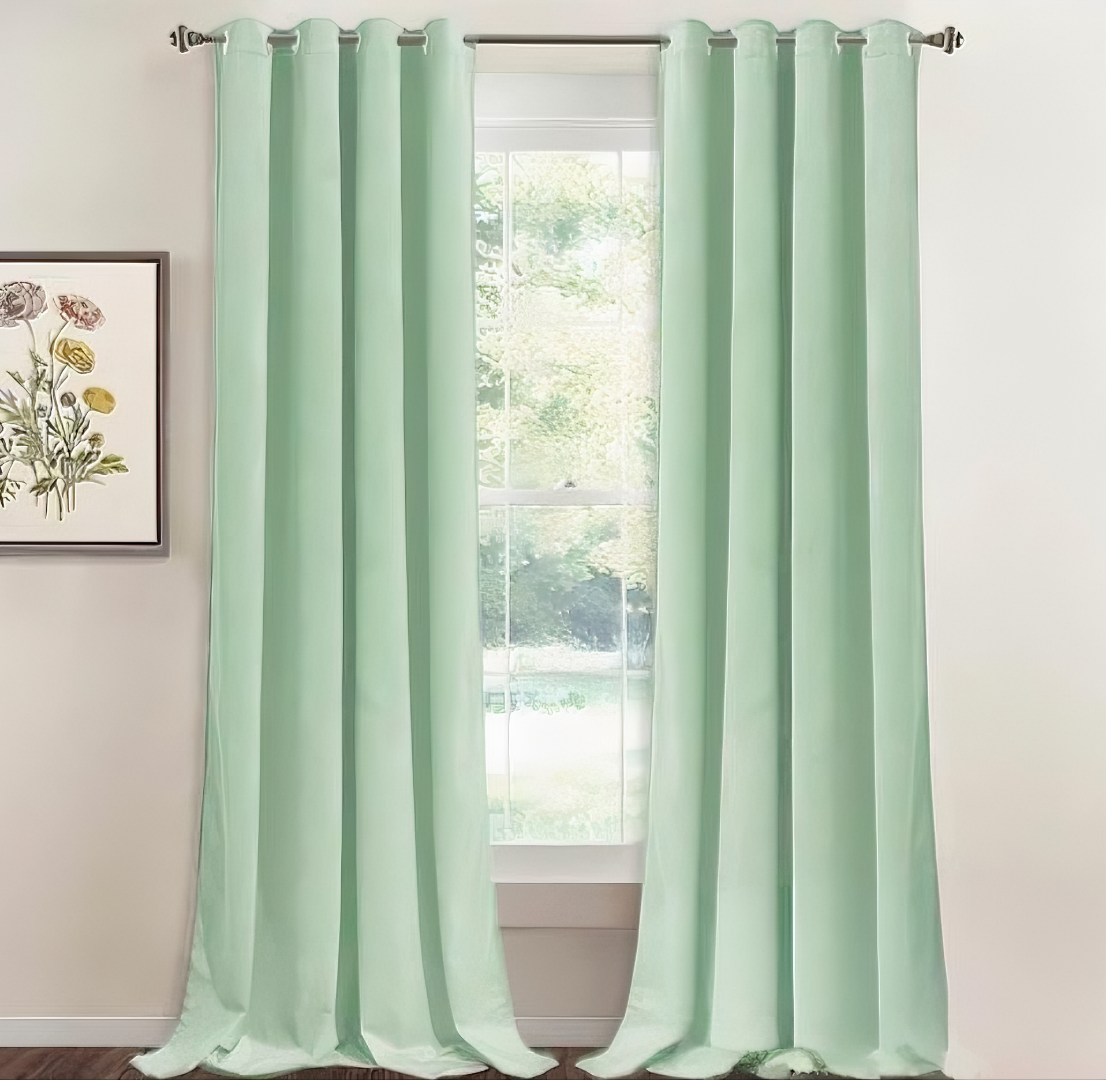 ZOQ Linen Velvet Curtain Mint Green
