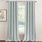 ZOQ Linen Velvet Curtain Powder Blue