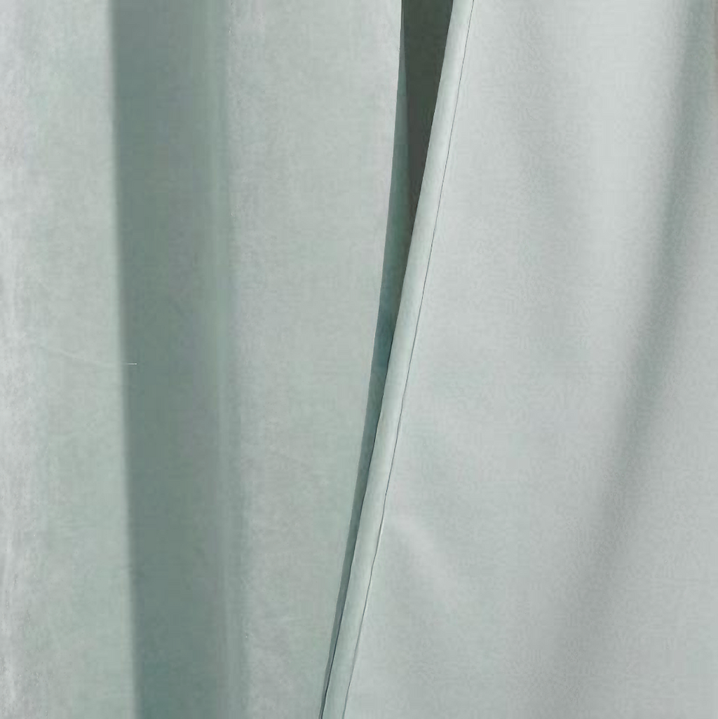 ZOQ Linen Velvet Curtain Powder Blue fabric texture