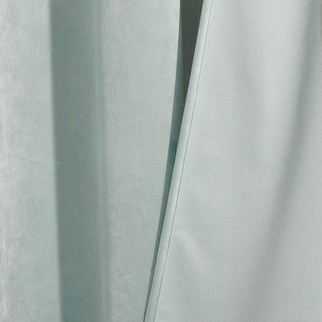 ZOQ Linen Velvet Curtain Powder Blue fabric texture