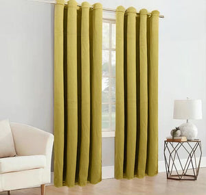 ZOQ Linen Velvet Curtain Mustard Olive