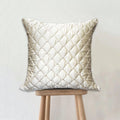 Diamond Quilted Velvet Cushion - Ivory