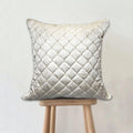Diamond Quilted Velvet Cushion - Pearl White