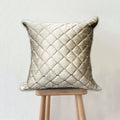 Diamond Quilted Velvet Cushion - Taupe
