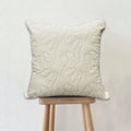 Heart Quilted Velvet Cushion - Ivory