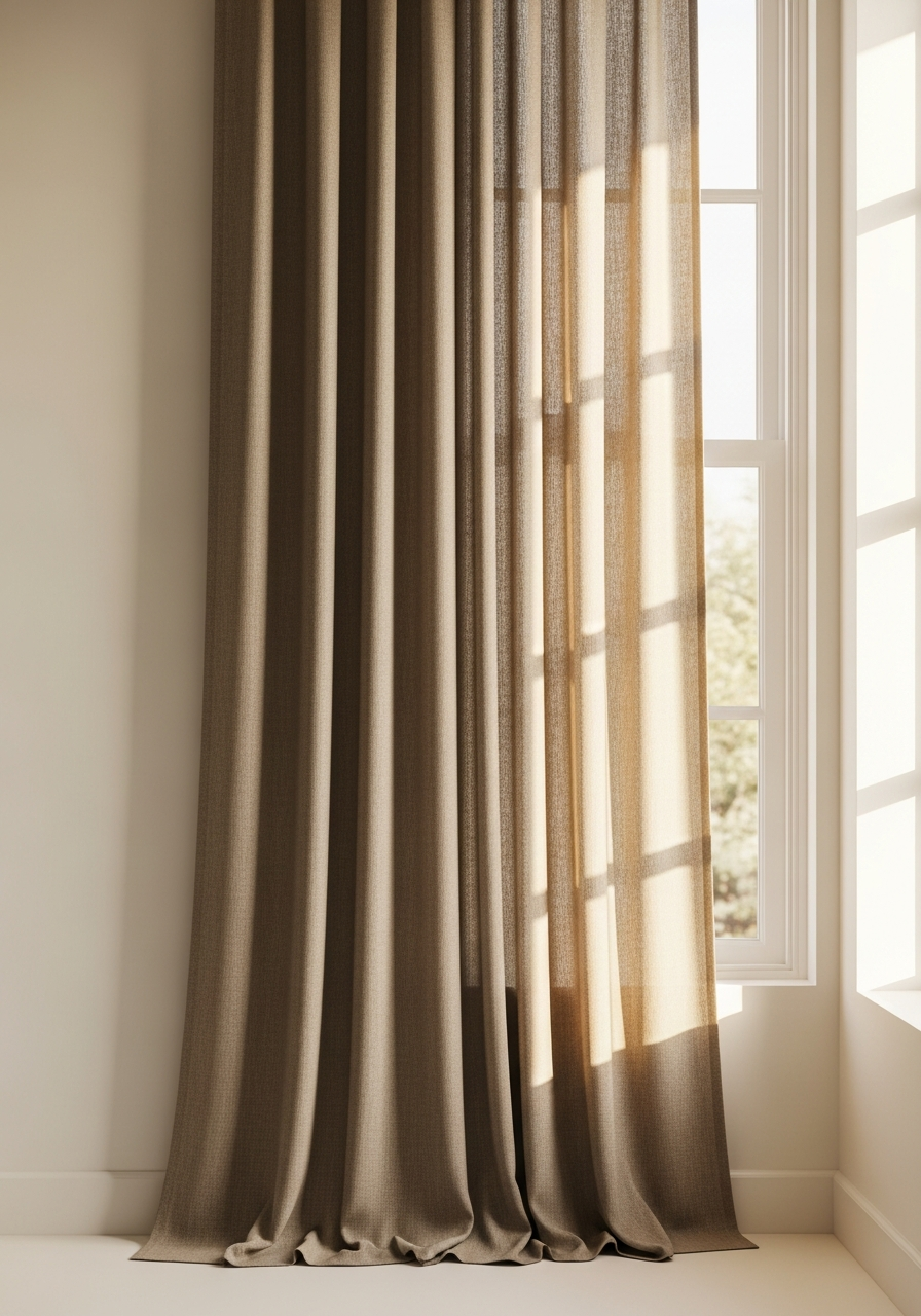Weighted linen drape in natural flax